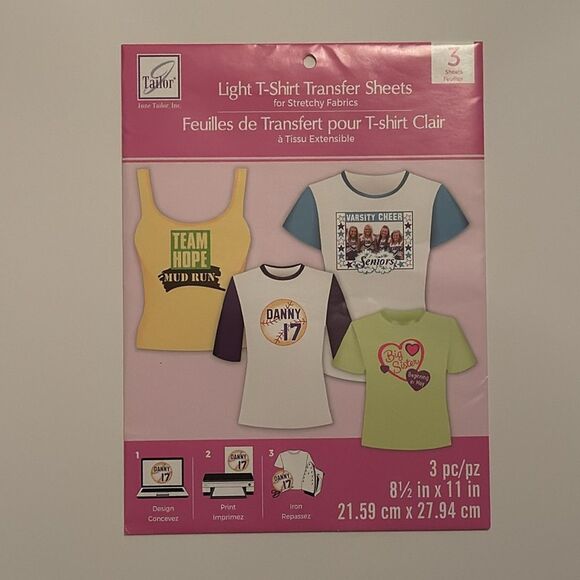June Tailor Light T-Shirt Transfer Sheets Set of 3 Sheets NWT - Picture 8 of 8